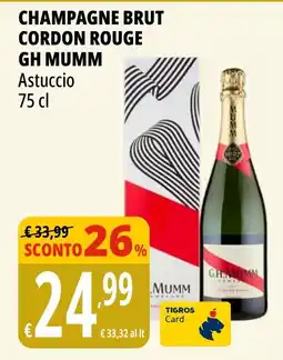 Tigros Champagne brut cordon rouge GH MUMM offerta