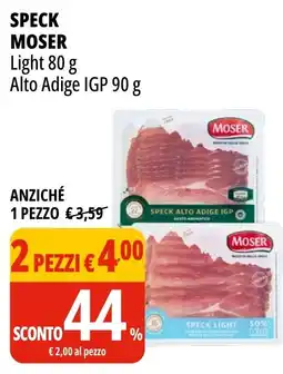 Tigros Speck moser light - Alto Adige IGP 2 pezzi offerta