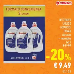 Conad Superstore Detersivo liquido lavatrice CONAD offerta