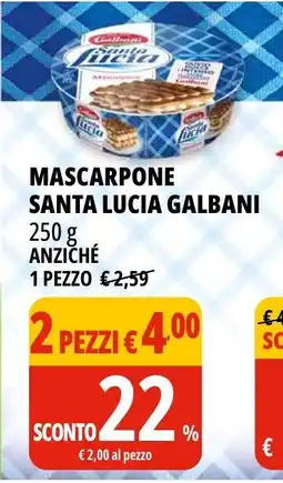 Tigros Mascarpone santa lucia GALBANI offerta