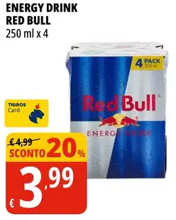 Tigros Energy drink RED BULL offerta