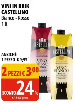 Tigros Vini in brik CASTELLINO offerta