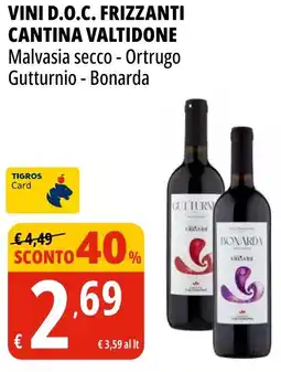 Tigros Vini d.o.c. frizzanti CANTINA VALTIDONE offerta