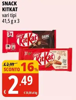 Tigros Snack KITKAT offerta