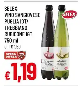 Famila SELEX VINO SANGIOVESE PUGLIA IGT/ TREBBIANO RUBICONE IGT offerta