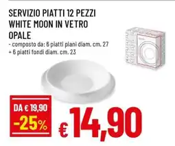 Famila SERVIZIO PIATTI 12 PEZZI WHITE MOON IN VETRO OPALE offerta