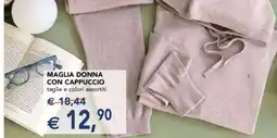 Esselunga MAGLIA DONNA CON CAPPUCCIO offerta