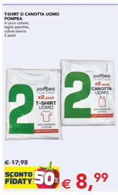 Esselunga T-SHIRT O CANOTTA UOMO POMPEA offerta