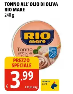 Tigros Tonno all'olio di oliva RIO MARE offerta