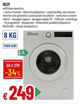 Galassia NGM w8014vin lavatrice offerta
