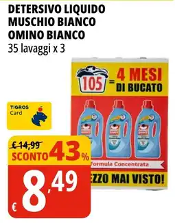 Tigros Detersivo liquido muschio bianco OMINO BIANCO offerta