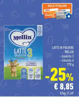 Conad Superstore Latte in polvere mellin crescita 3 e crescita 4 offerta