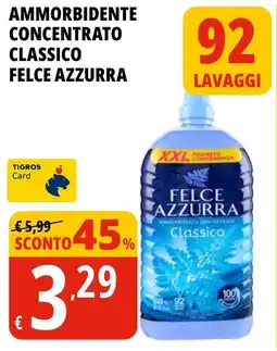 Tigros Ammorbidente concentrato classico FELCE AZZURRA offerta