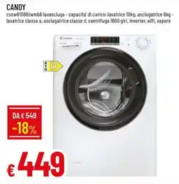 Galassia CANDY csow61066twmb6 lavasciuga offerta