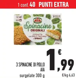 Conad Superstore 3 spinacine di pollo AIA offerta