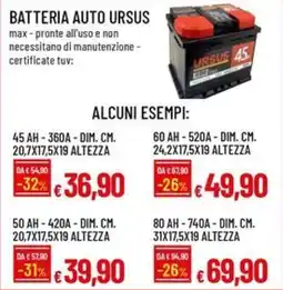 Galassia Batteria auto ursus offerta
