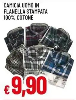 Galassia Camicia uomo in flanella stampata 100% cotone offerta