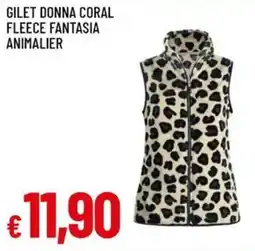 Galassia Gilet donna coral fleece fantasia animalier offerta