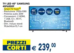 Esselunga TV LED 40" SAMSUNG 40F6000F offerta