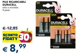Esselunga Pile ricaricabili duracell stilo o ministilo offerta