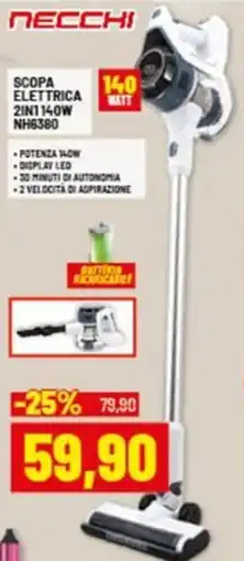Risparmio Casa NECCHI SCOPA ELETTRICA 2IN1 140W NH6380 offerta