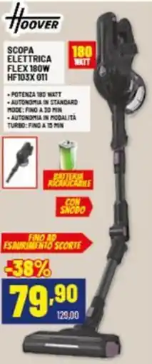Risparmio Casa HOOVER SCOPA ELETTRICA FLEX 180W HF103X 011 offerta