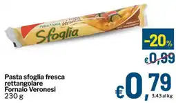 Qui Discount Pasta sfoglia fresca rettangolare Fornaio Veronesi offerta