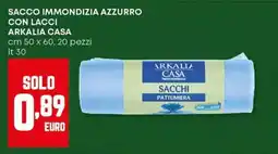Panorama Sacco immondizia azzurro con lacci ARKALIA CASA offerta