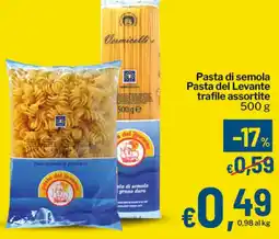 Qui Discount Pasta di semola Pasta del Levante trafile offerta