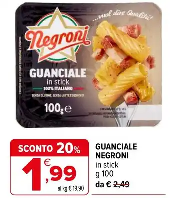 Iperal Guanciale NEGRONI in stick offerta