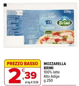 Iperal Mozzarella BRIMI 100% latte Alto Adige offerta