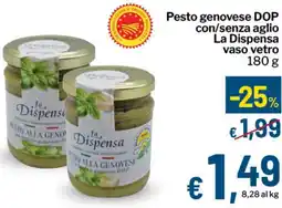 Qui Discount Pesto genovese DOP con/senza aglio La Dispensa vaso vetro offerta