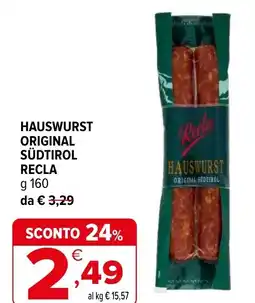 Iperal Hauswurst original südtirol RECLA offerta
