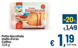 Qui Discount Fette biscottate malto d'orzo Cellino offerta