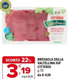 Iperal Bresaola della valtellina igp CITTERIO da offerta