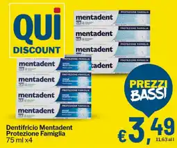 Qui Discount Dentifricio Mentadent Protezione Famiglia offerta