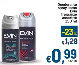Qui Discount Deodorante spray uomo Evin fragranze offerta