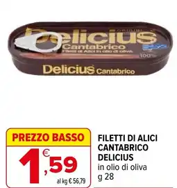 Iperal Filetti di alici cantabrico DELICIUS in olio di oliva offerta