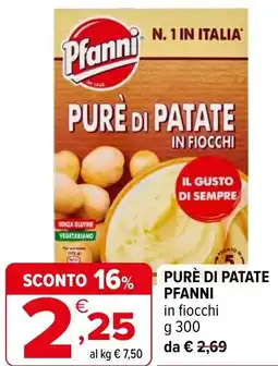 Iperal Purè di patate PFANNI in fiocchi offerta