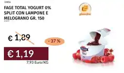 Prezzemolo e Vitale Fage total yogurt 0% split con lampone e melograno offerta