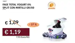 Prezzemolo e Vitale Fage total yogurt 0% split con mirtilli offerta