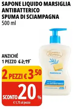 Tigros Sapone liquido marsiglia antibatterico SPUMA DI SCIAMPAGNA offerta