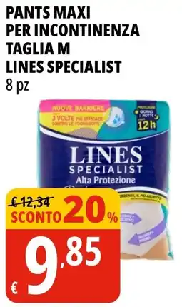 Tigros Pants maxi per incontinenza taglia M LINES SPECIALIST 8 pz offerta