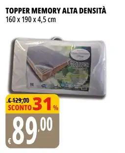 Tigros Topper memory alta densità offerta