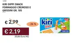 Prezzemolo e Vitale Kiri dippi snack formaggio cremoso e grissini offerta