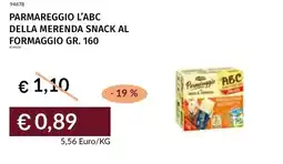 Prezzemolo e Vitale Parmareggio l'abc della merenda snack al formaggio offerta