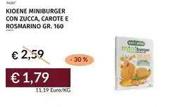 Prezzemolo e Vitale Kioene miniburger con zucca, carote e rosmarino offerta