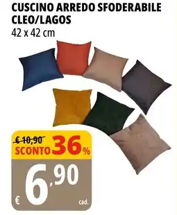 Tigros Cuscino arredo sfoderabile CLEO/LAGOS 42 x 42 cm offerta