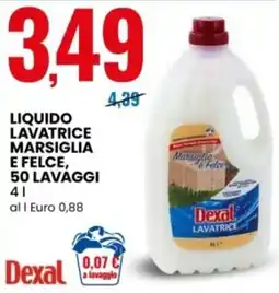 Eurospin Dexal Liquido lavatrice marsiglia e felce offerta