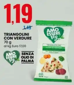 Eurospin Triangolini con verdure AMO ESSERE Veg offerta